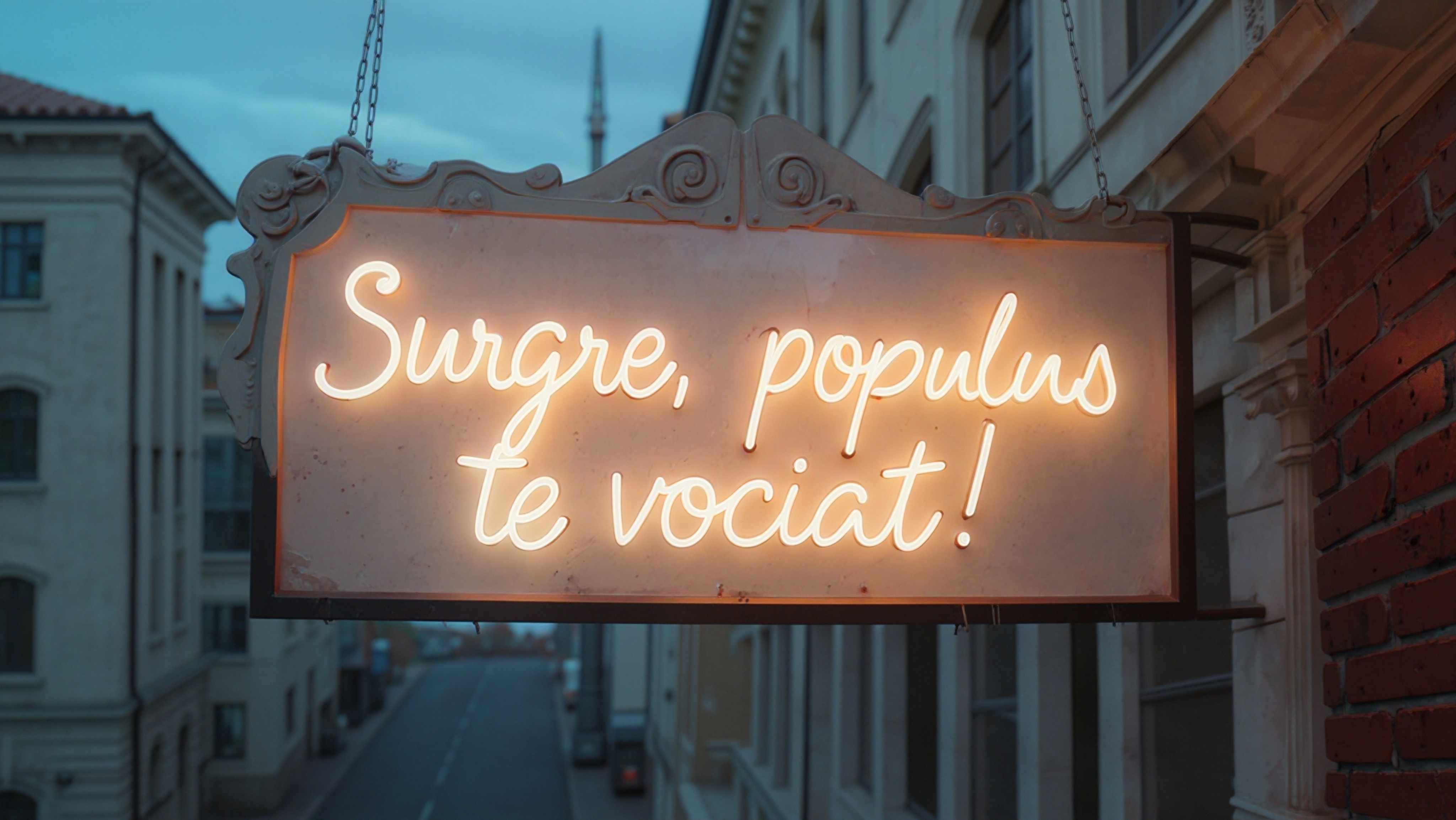 Neon sign calling to action